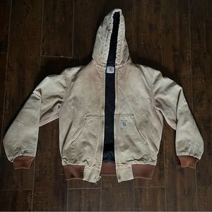 Vintage Carhartt zip up jacket distressed tan